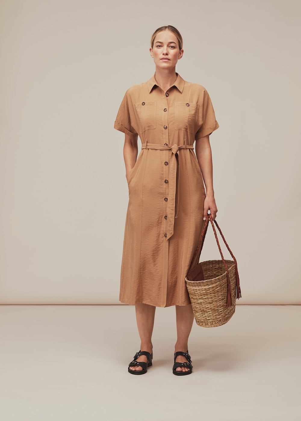 Whistles military tie front dress 2025
