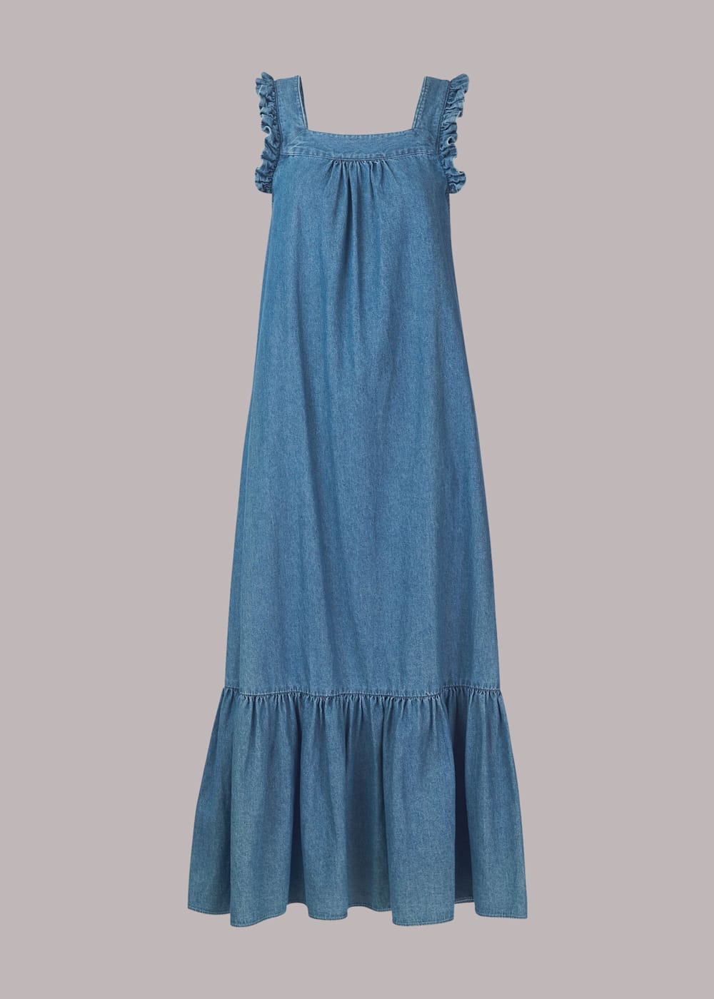 Denim Chambray Trapeze Dress WHISTLES Whistles UK