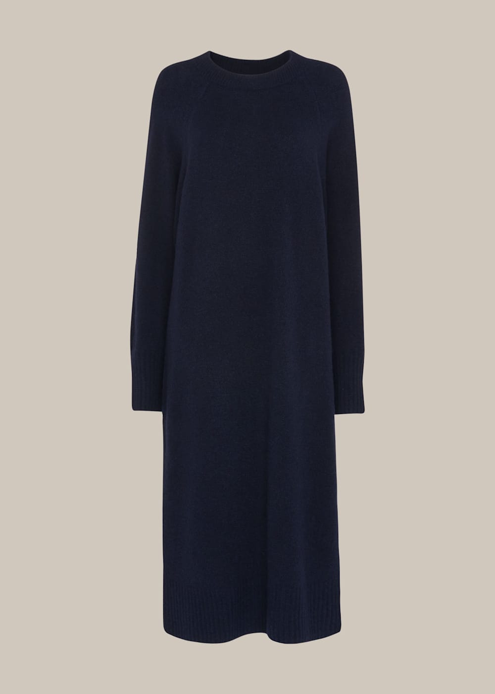 Navy Midi Length Knit Dress WHISTLES Whistles US