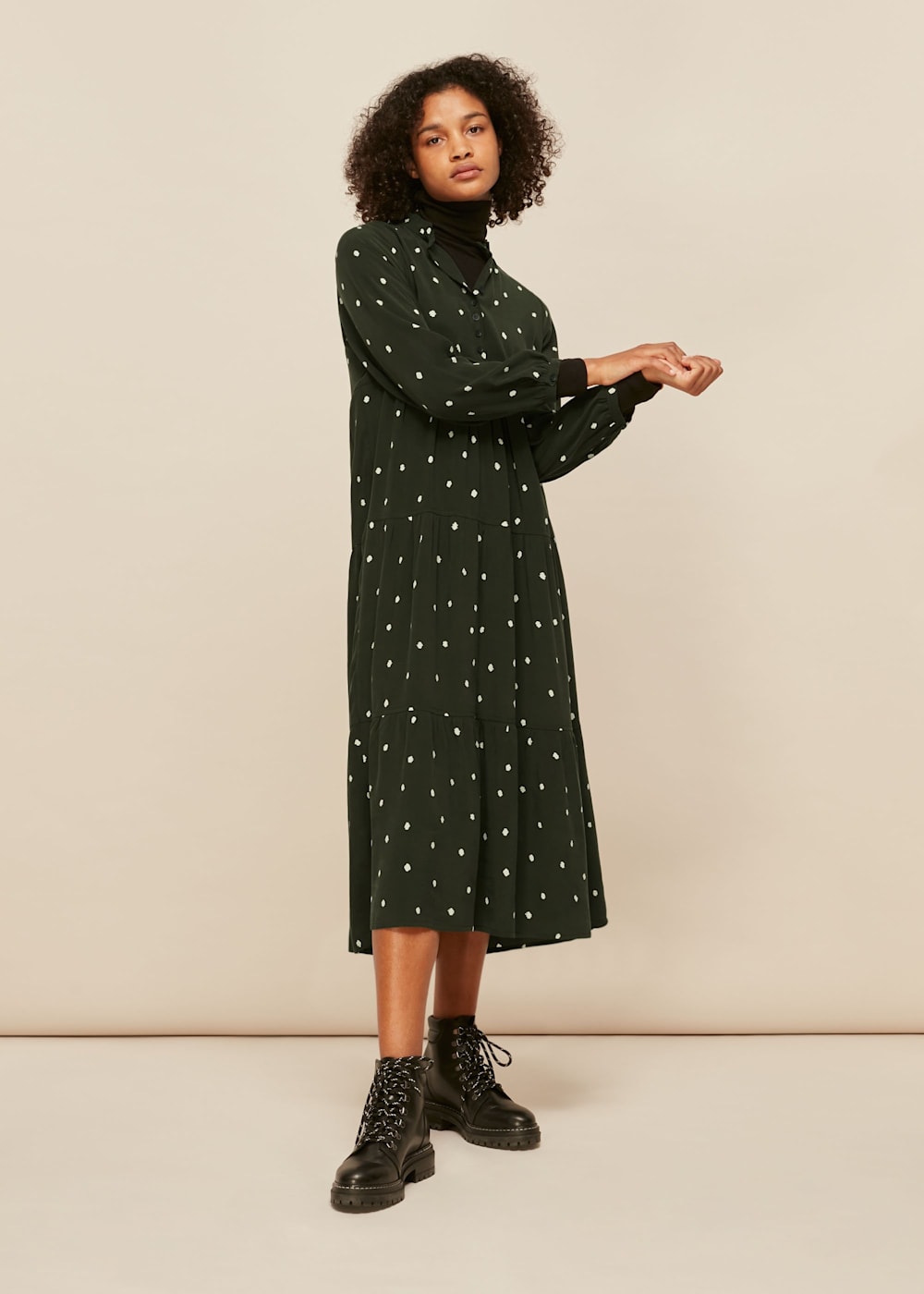 Green spotted dress uk sales