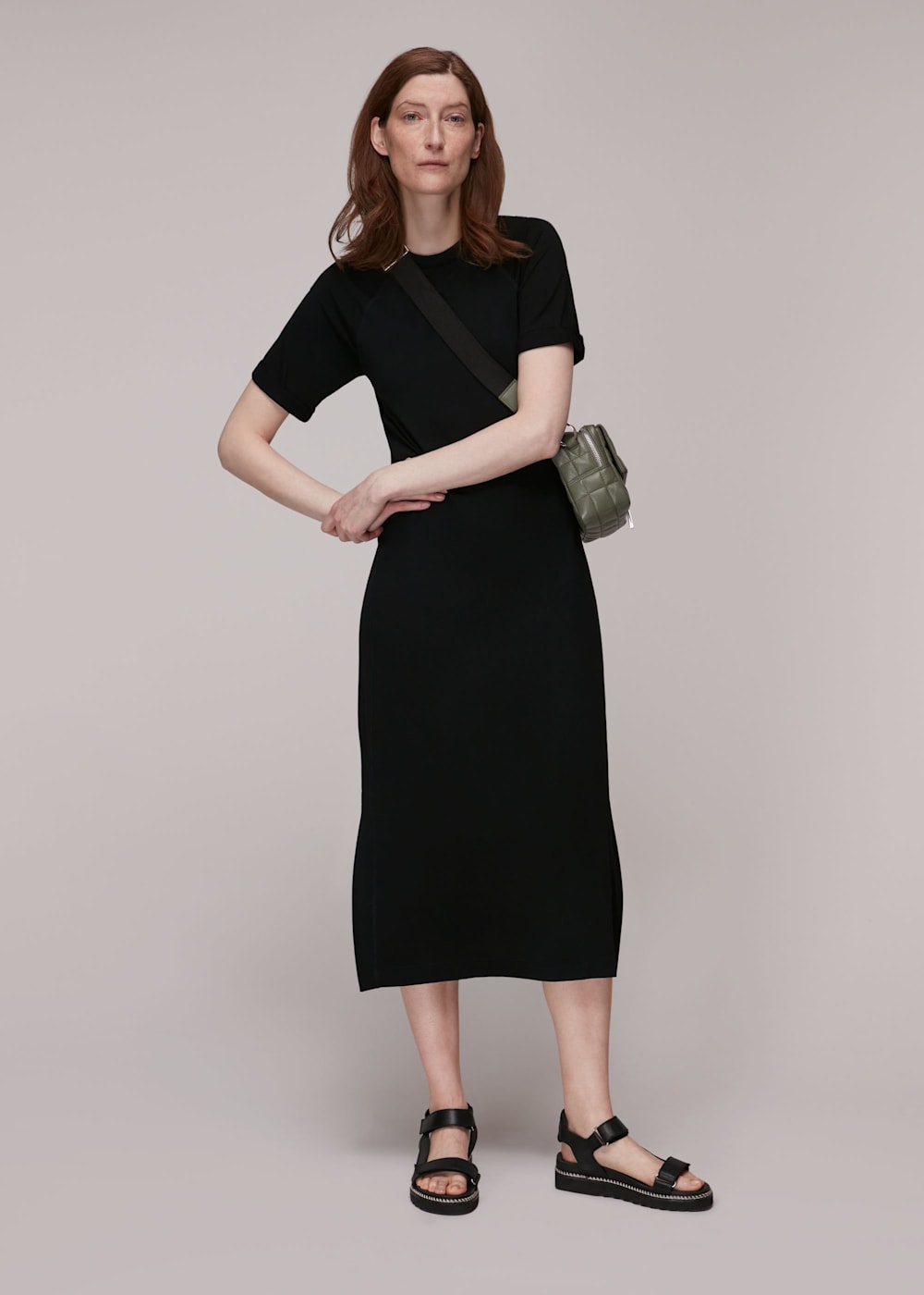 Long black jersey dress cheap