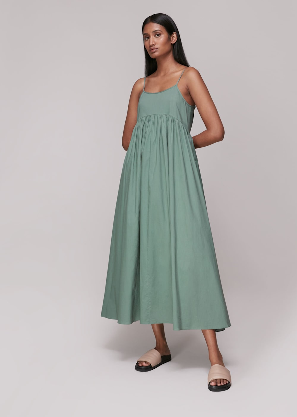 Sage Green Camilla Trapeze Dress WHISTLES Whistles US