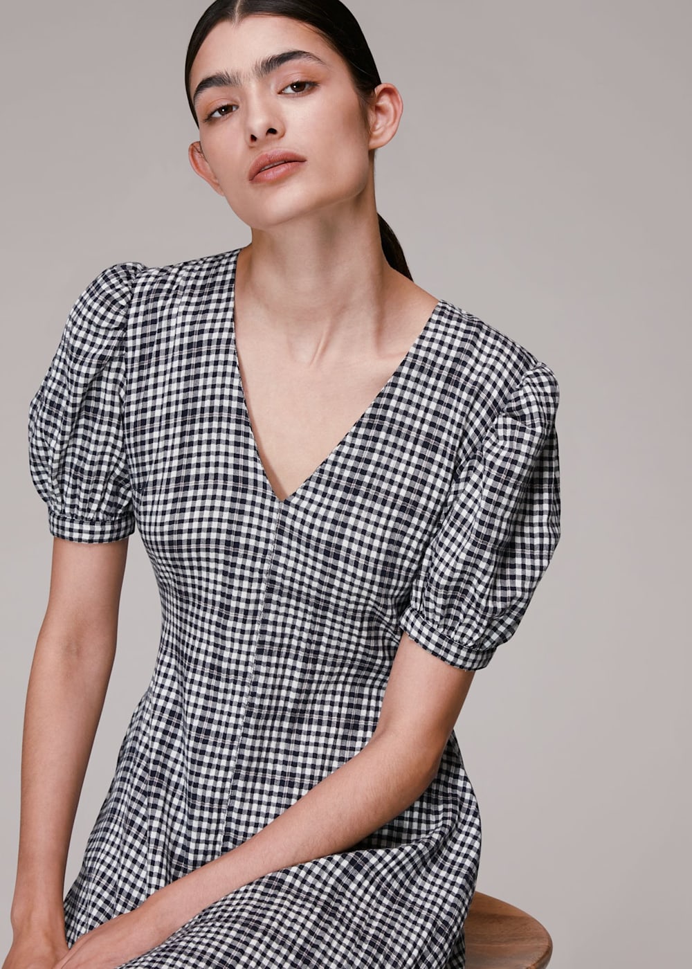 Multicolour Tabitha Checked Midi Dress WHISTLES Whistles UK