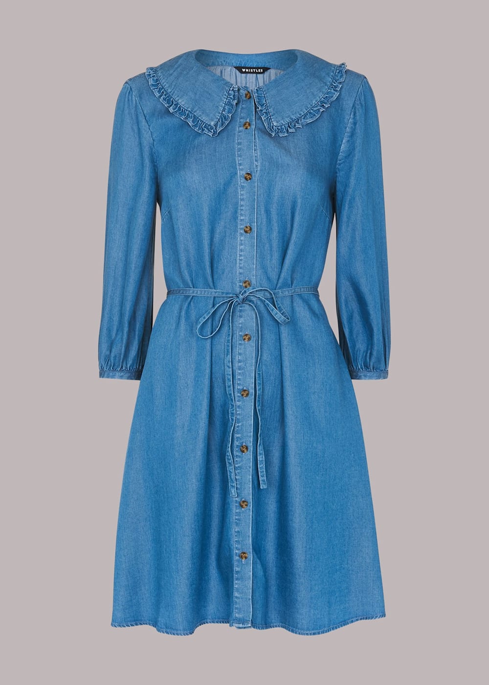 Chambray button dress sales