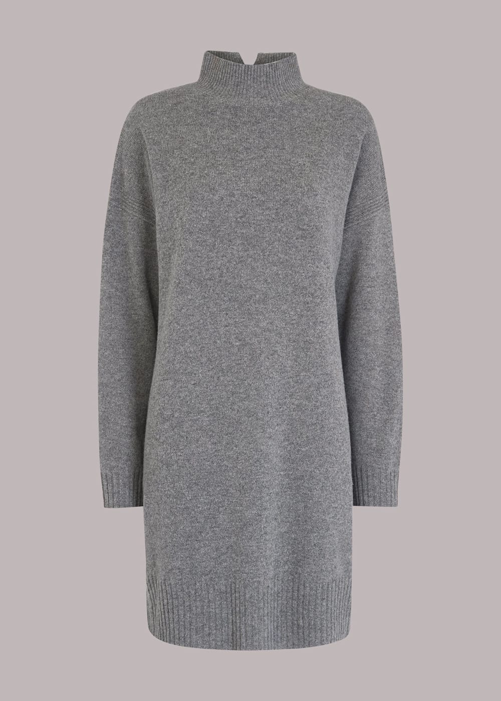 Grey Funnel Neck Knit Dress | WHISTLES | Whistles US | Grey Funnel Neck Knit Dress | WHISTLES | Whistles US |