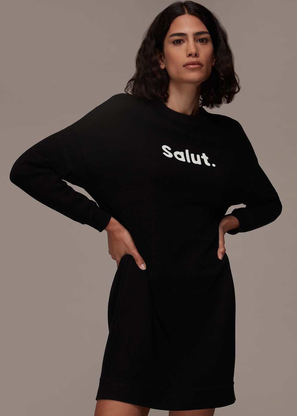 Black Salut Logo Sweat Dress