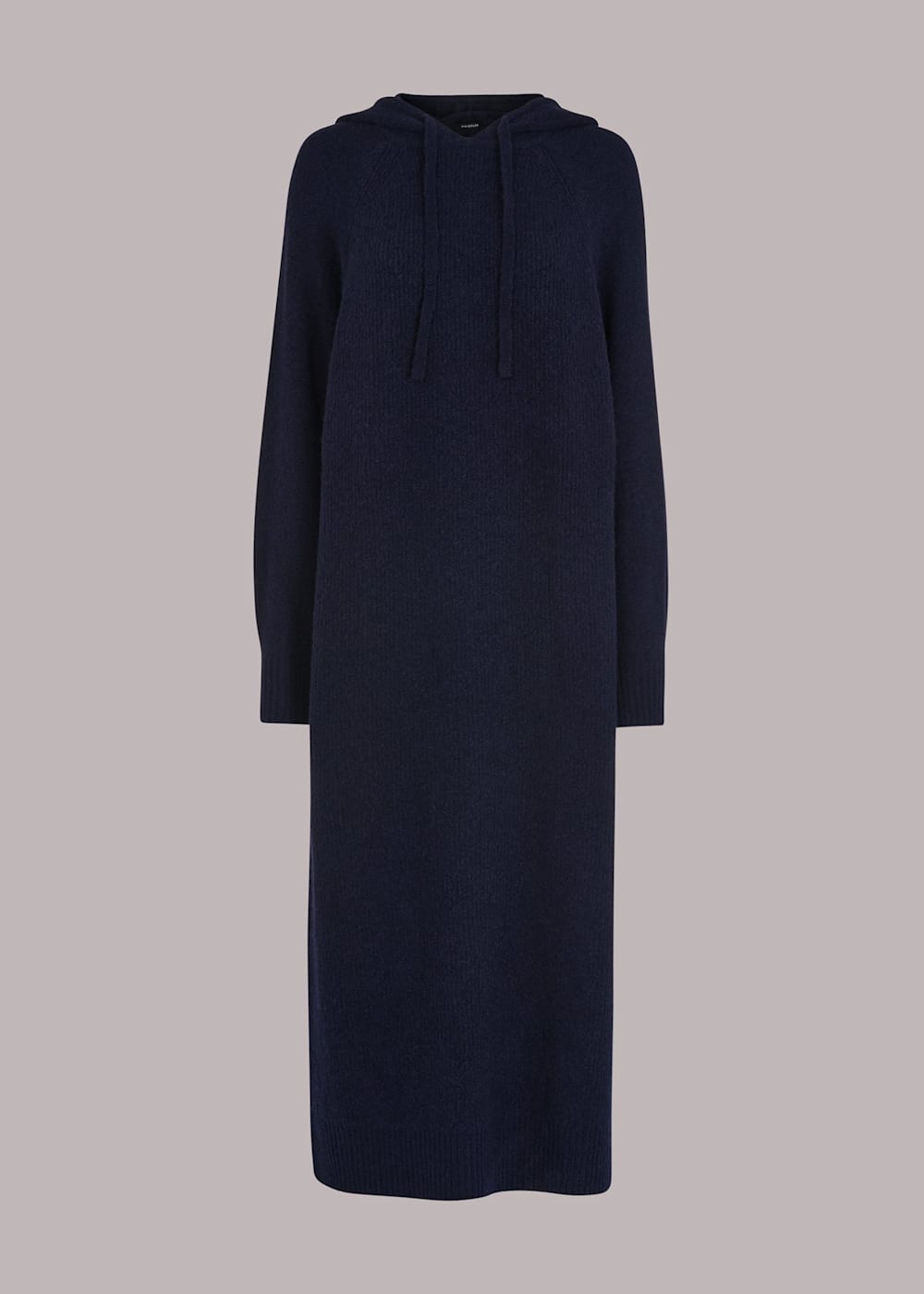 Navy Knitted Hoodie Dress WHISTLES Whistles UK