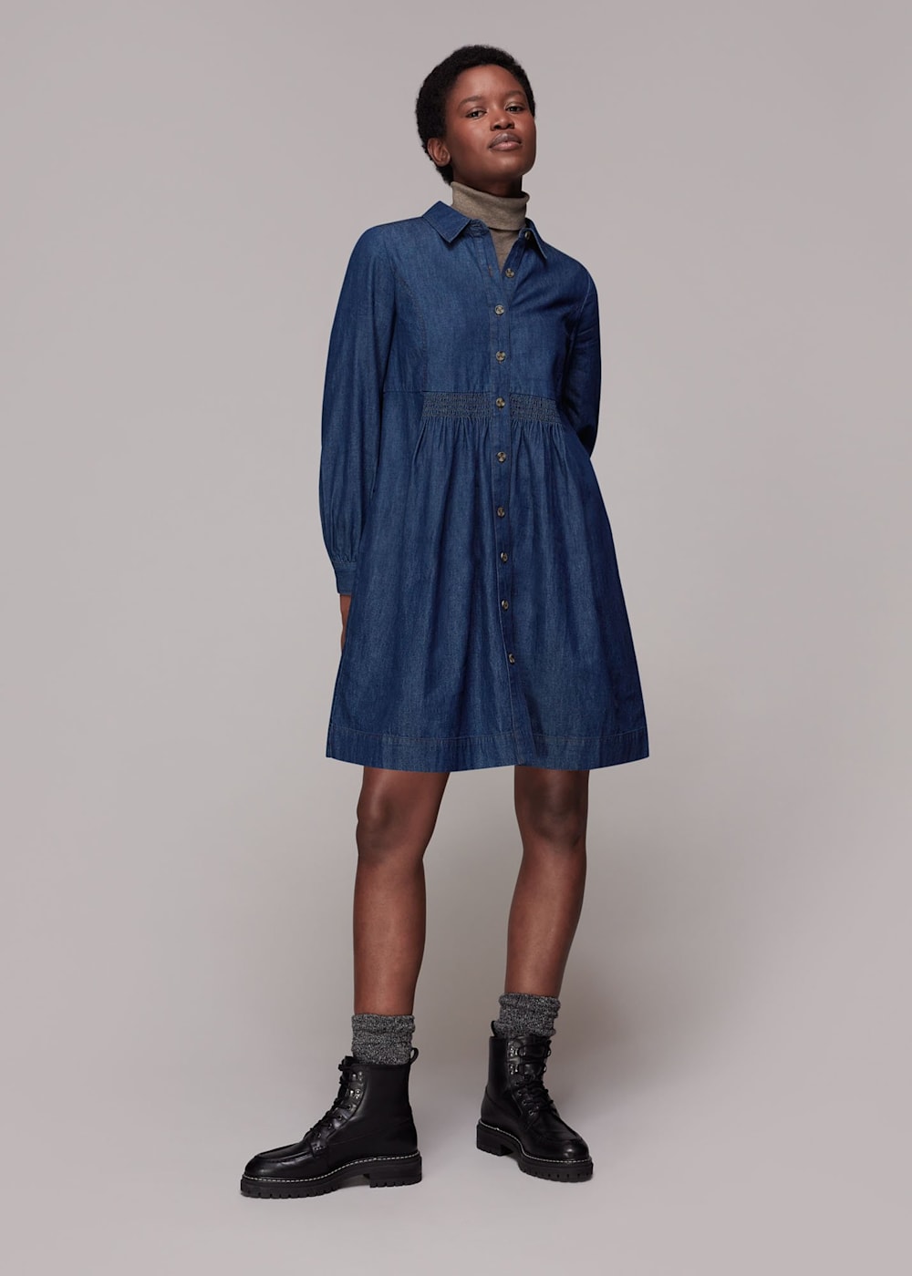 Dark chambray dress new arrivals