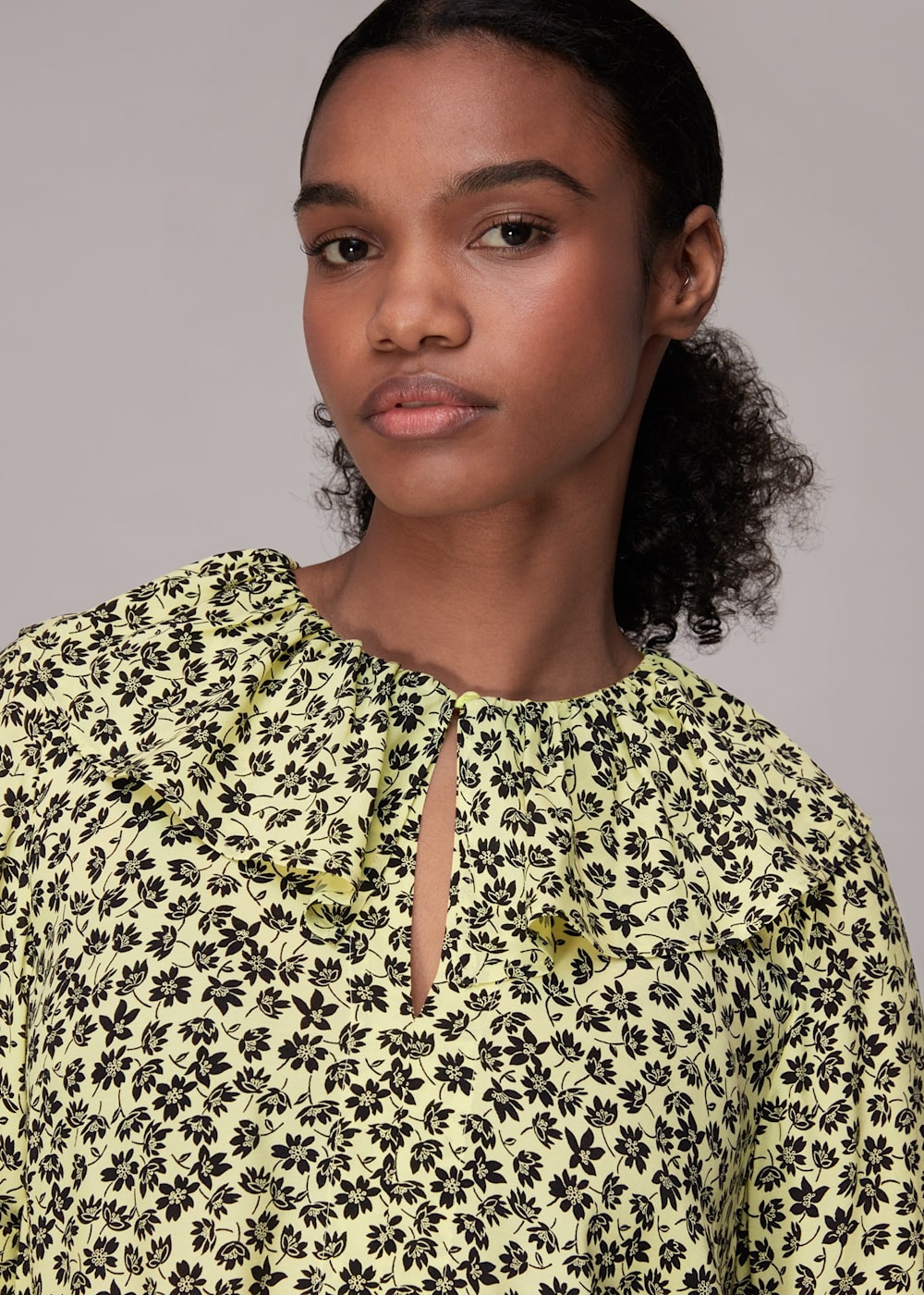 Yellow Multi Buttercup Floral Print Dress WHISTLES Whistles UK