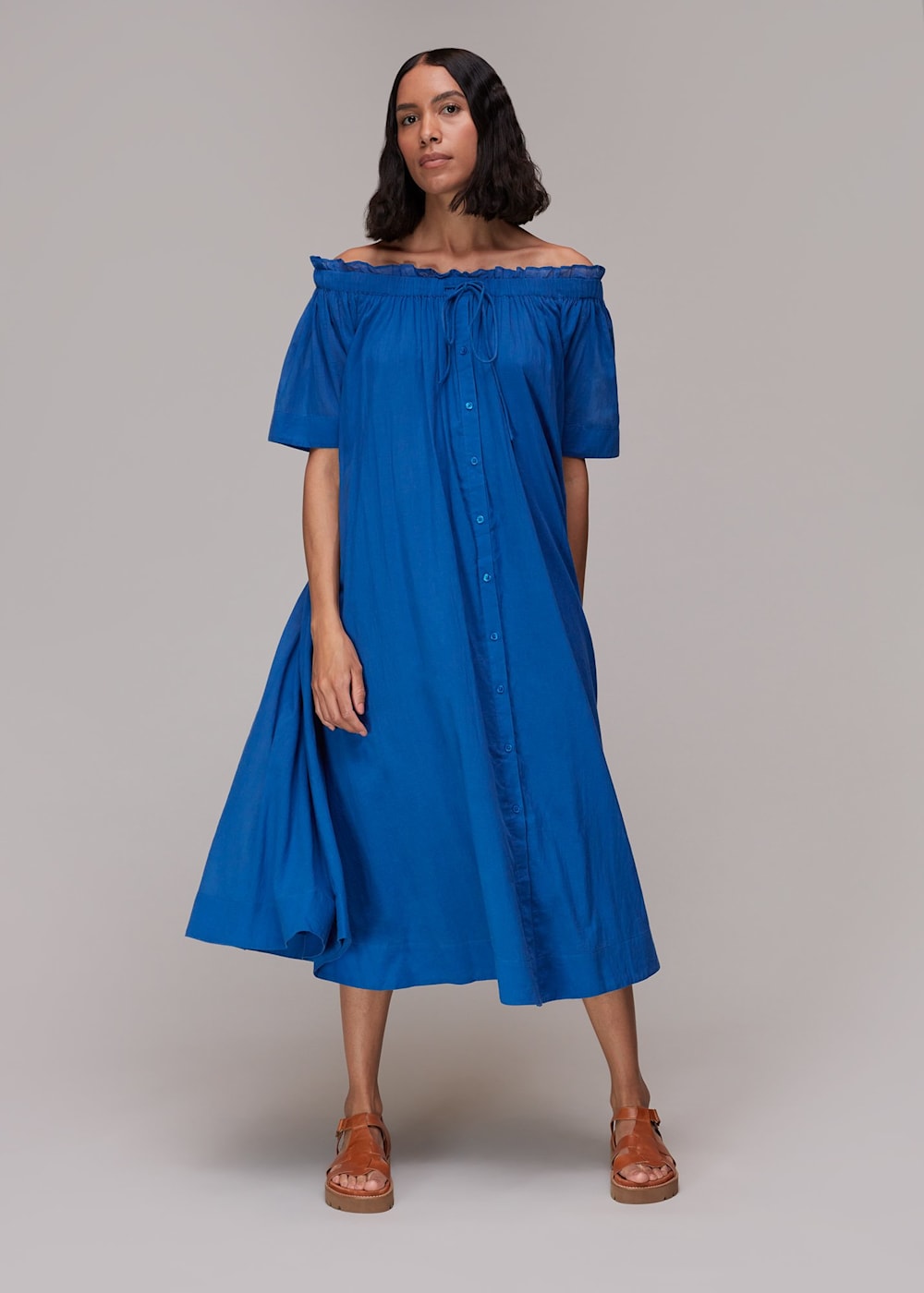 Trapeze midi dress deals