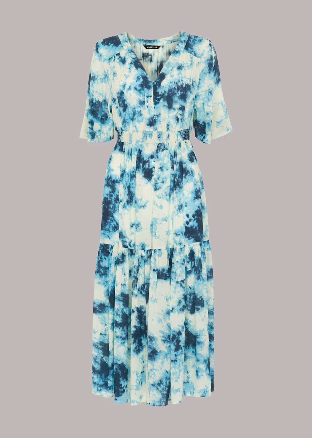 Blue Multi Bella Tie Dye Midi Dress WHISTLES Whistles US