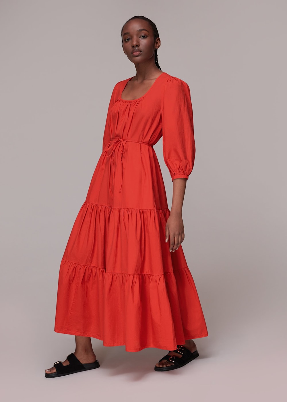 Red trapeze dress shop