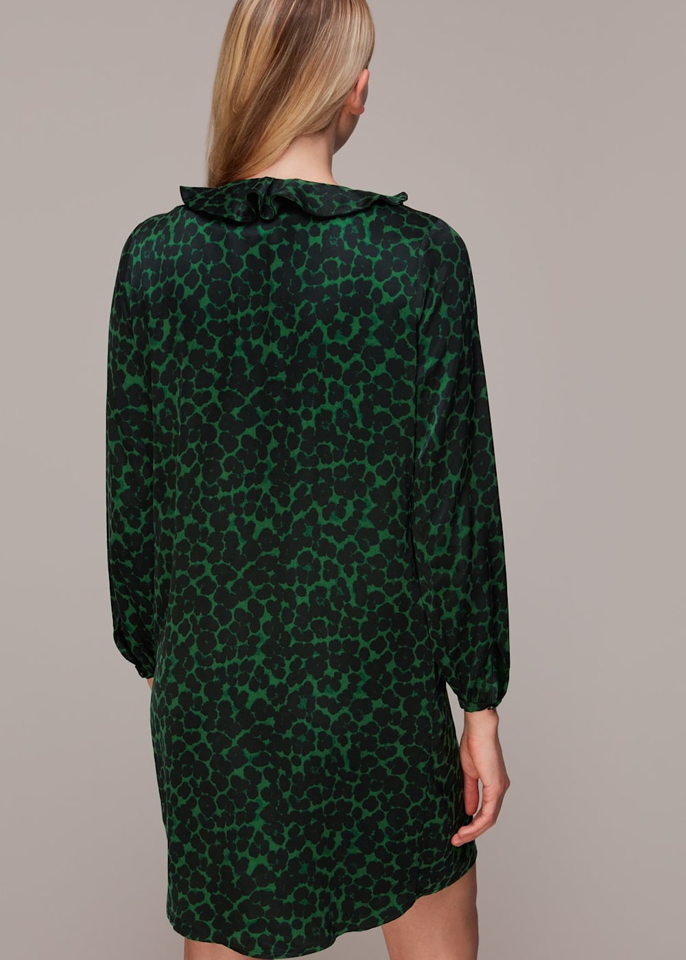 Whistles animal print dress green sales