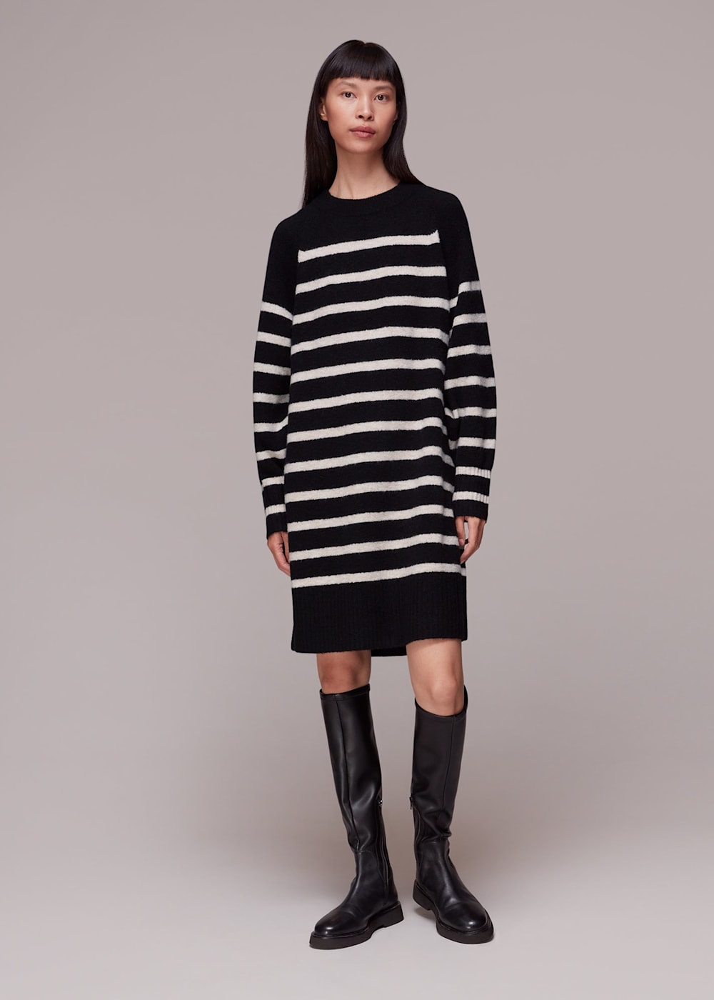 Striped sweatshirt dress online