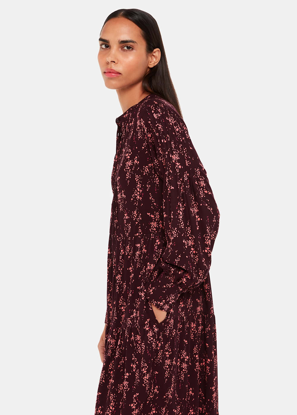 Pink/Multi Wisteria Dot Trapeze Dress | WHISTLES | Whistles UK |