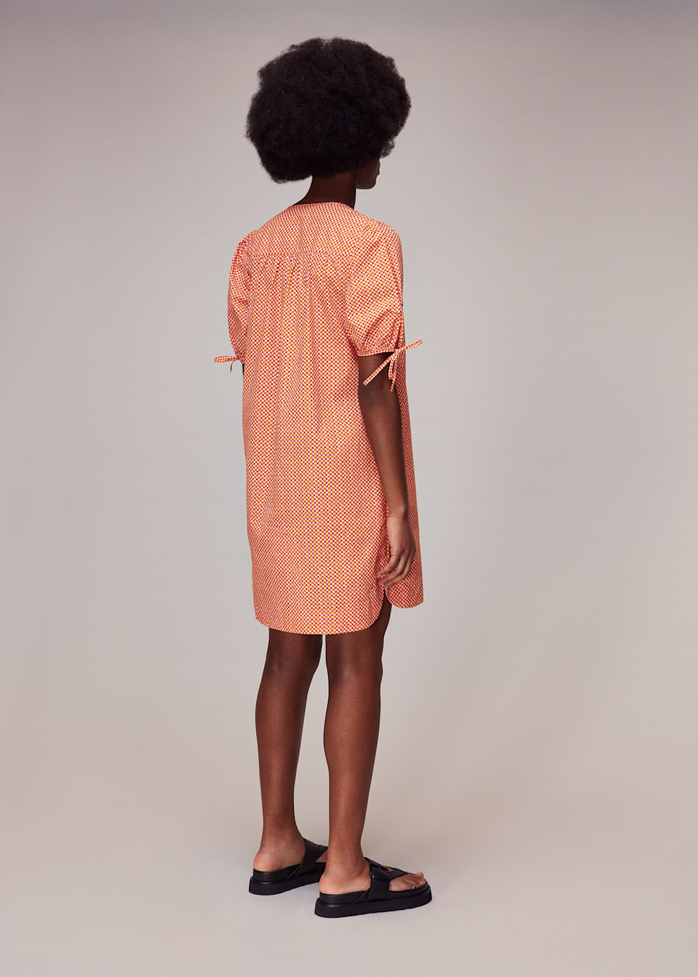 Pink Multi Ditsy Square Button Up Dress WHISTLES Whistles UK