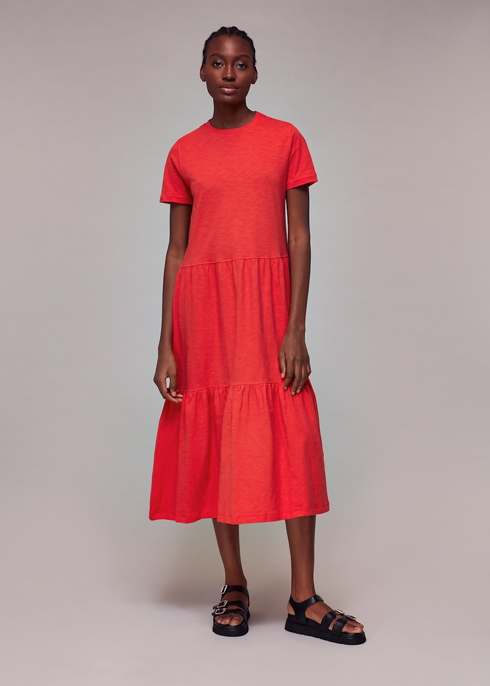 Red jersey midi dress sale