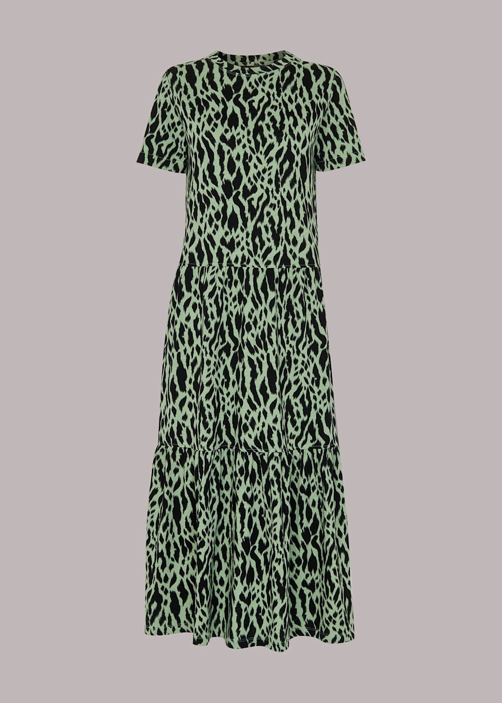 Whistles animal print tiered dress store