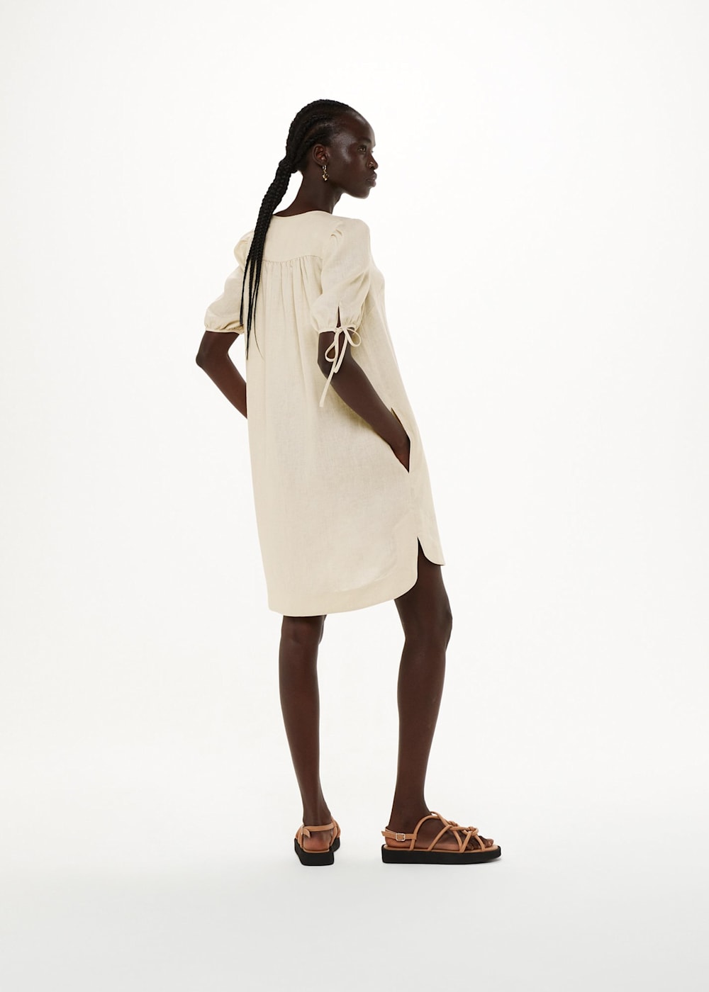 Stone Frankie Linen Dress WHISTLES Whistles UK