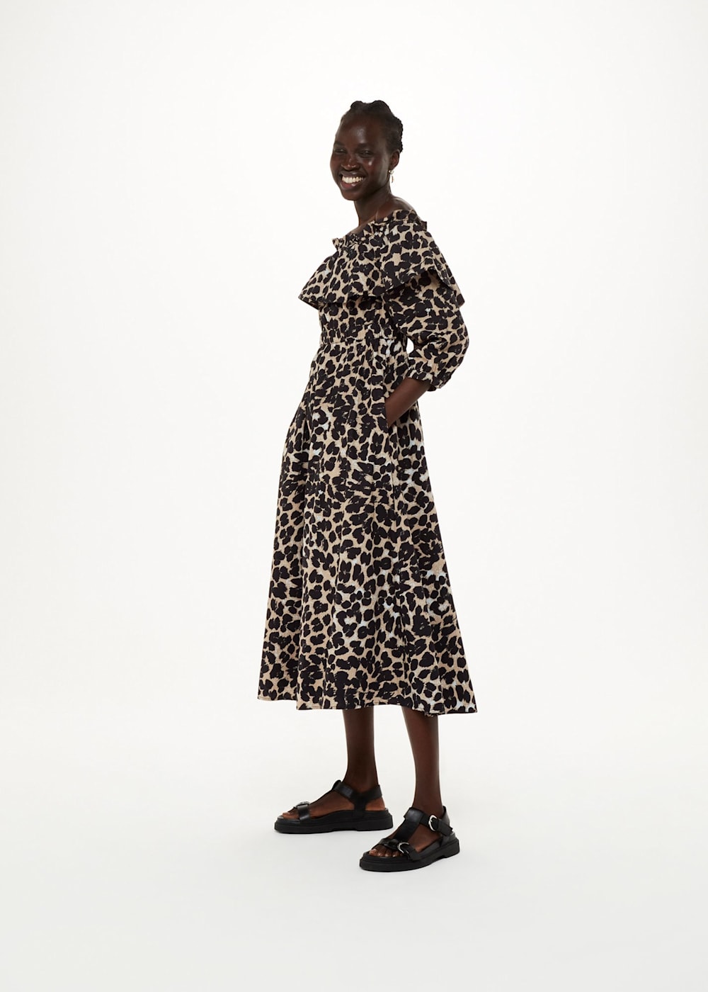 Bardot leopard shirt dress top