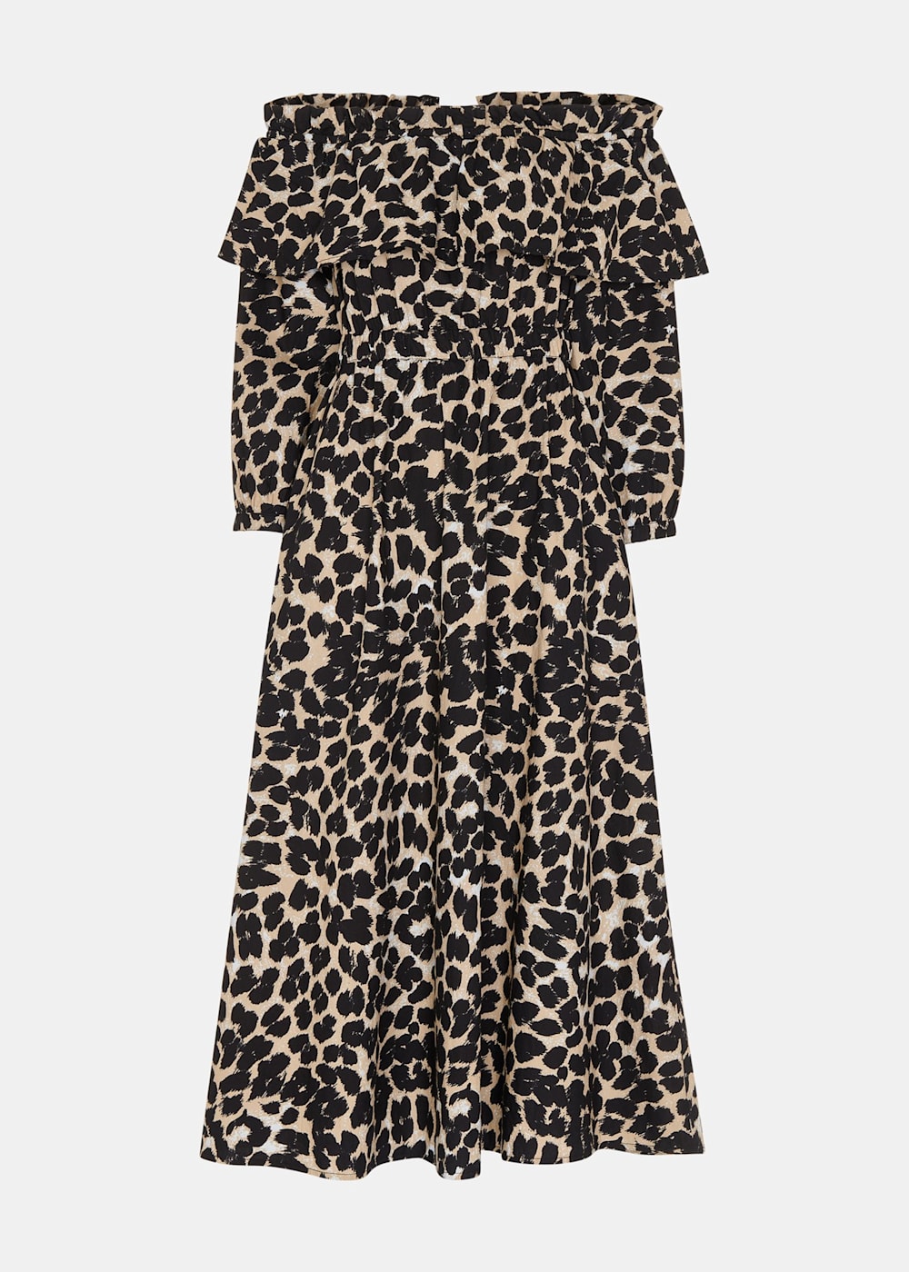 Leopard print bardot maxi dress store