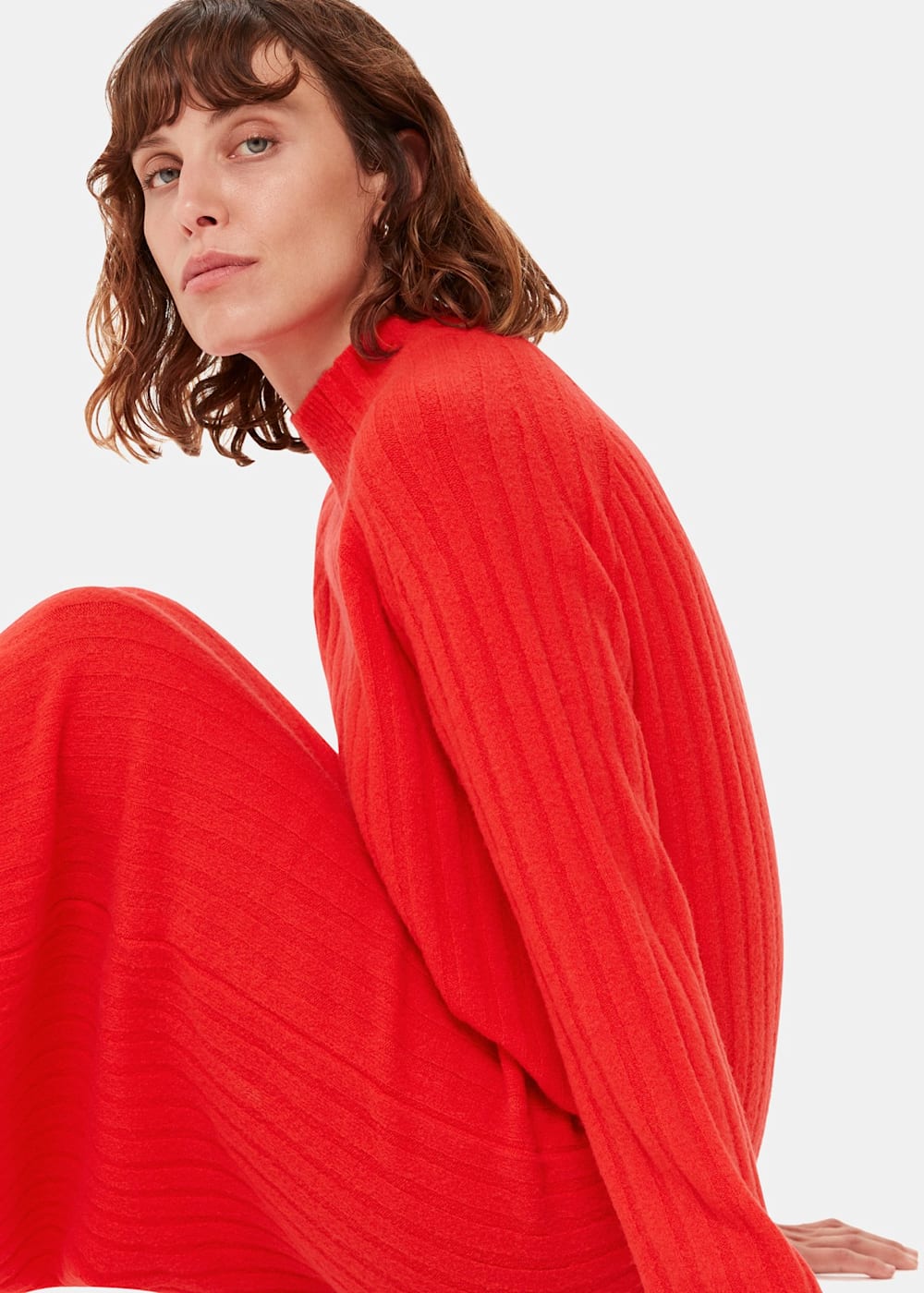 Midi dress in ribbed knit shop