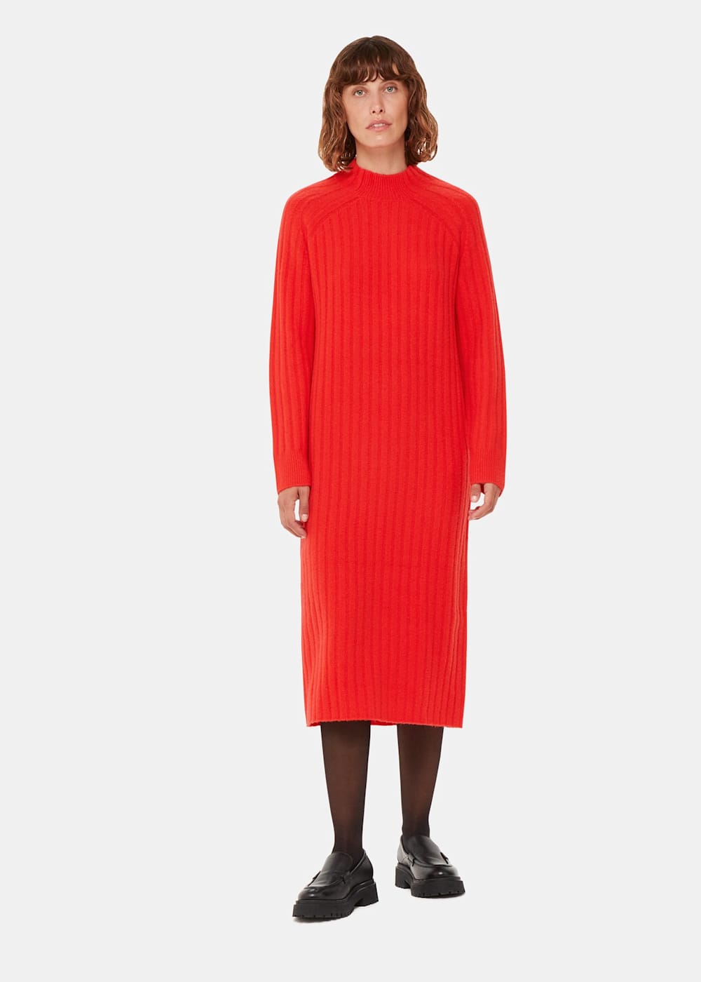 Red knit midi dress store