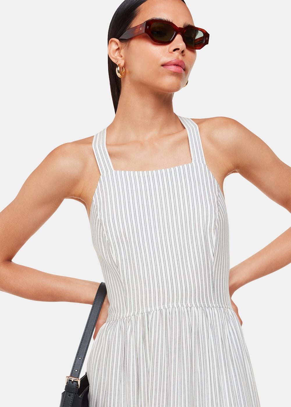Ivory Multi Luna Stripe Midi Dress WHISTLES Whistles UK