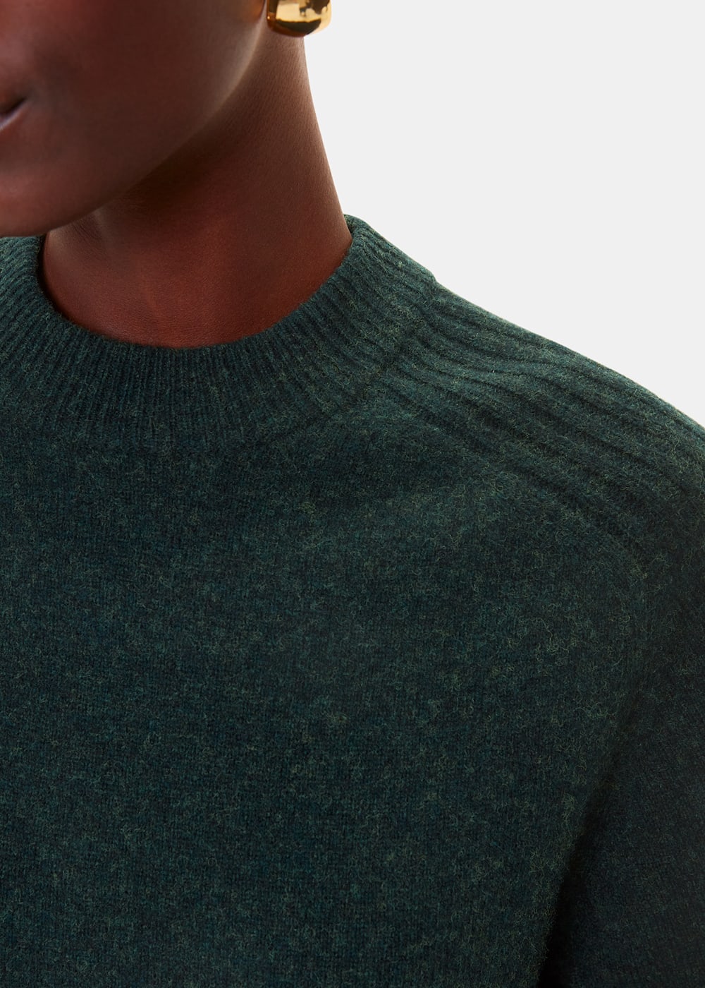 Women s Forest Green Round Neck Sweater Dress Whistles US