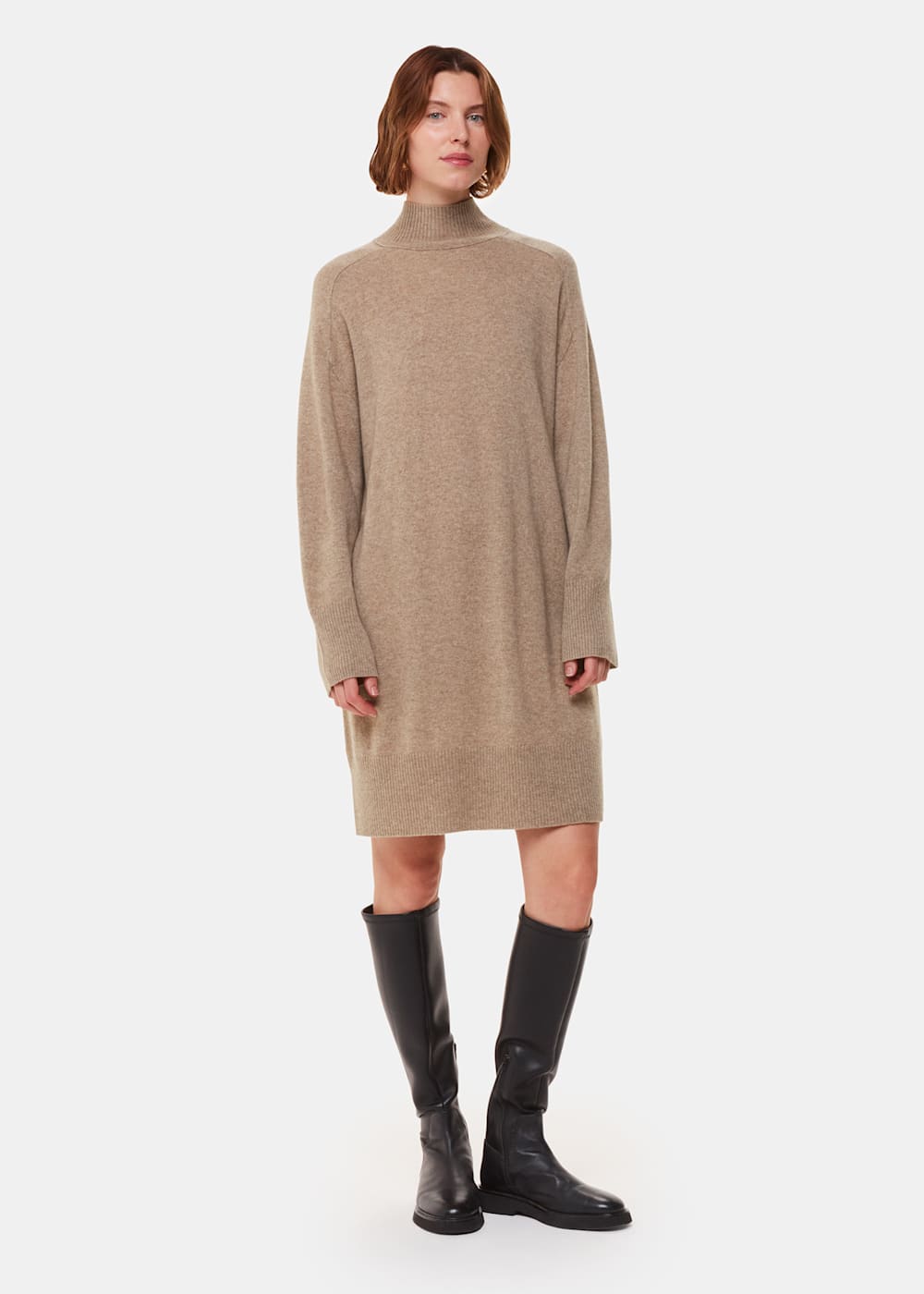 Whistles Oatmeal Cashmere Funnel Neck Whistles Oatmeal Cashmere Funnel Neck