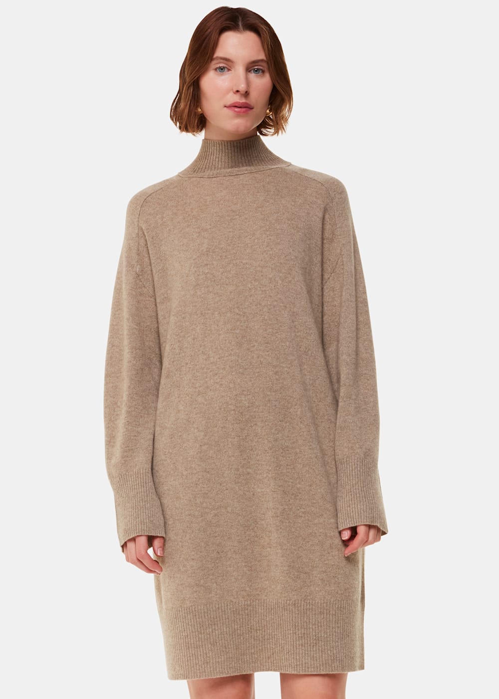 Whistles Oatmeal Cashmere Funnel Neck Whistles Oatmeal Cashmere Funnel Neck