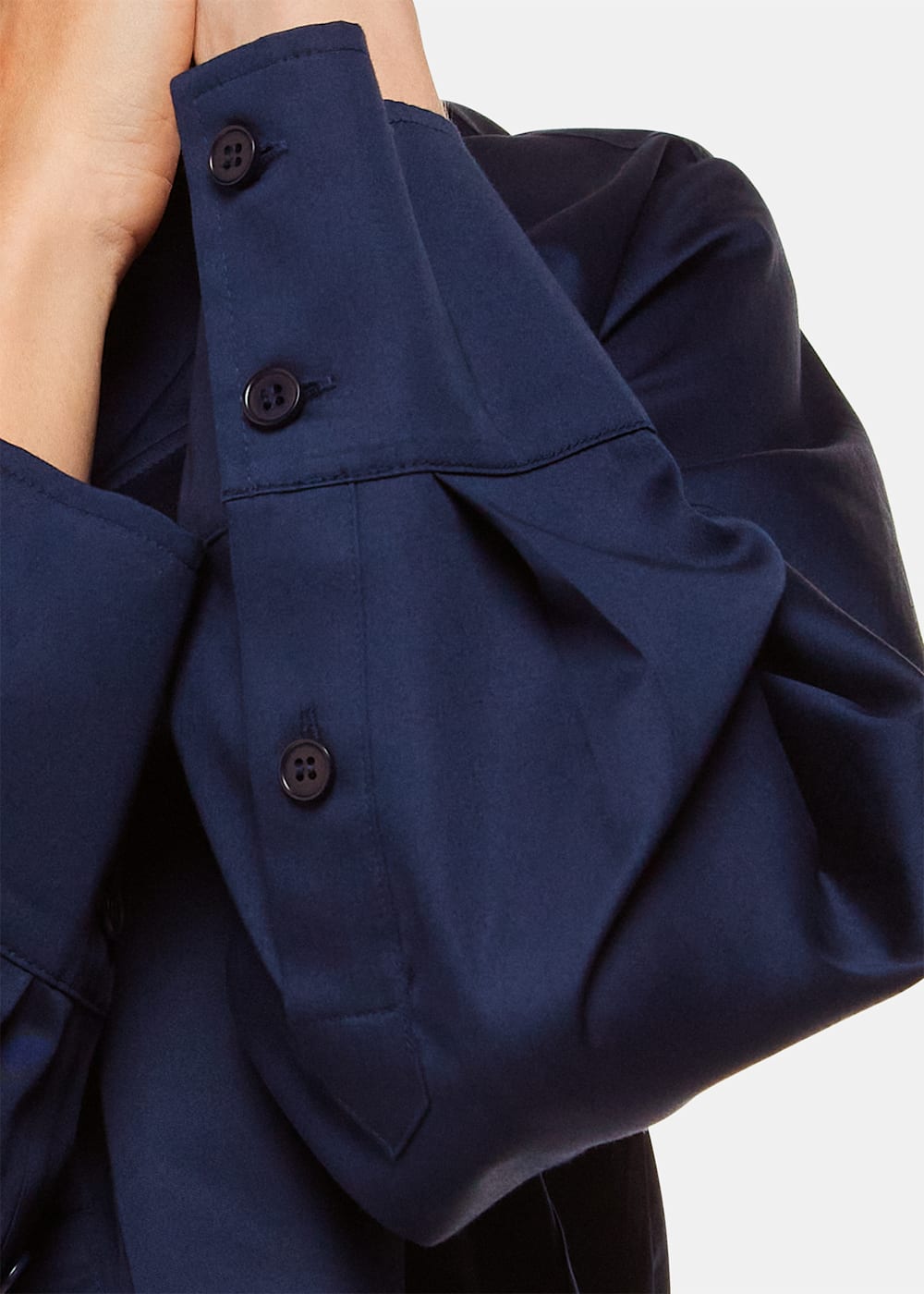 Lara Cotton Poplin Shirt in Navy Lara Cotton Poplin Shirt in Navy