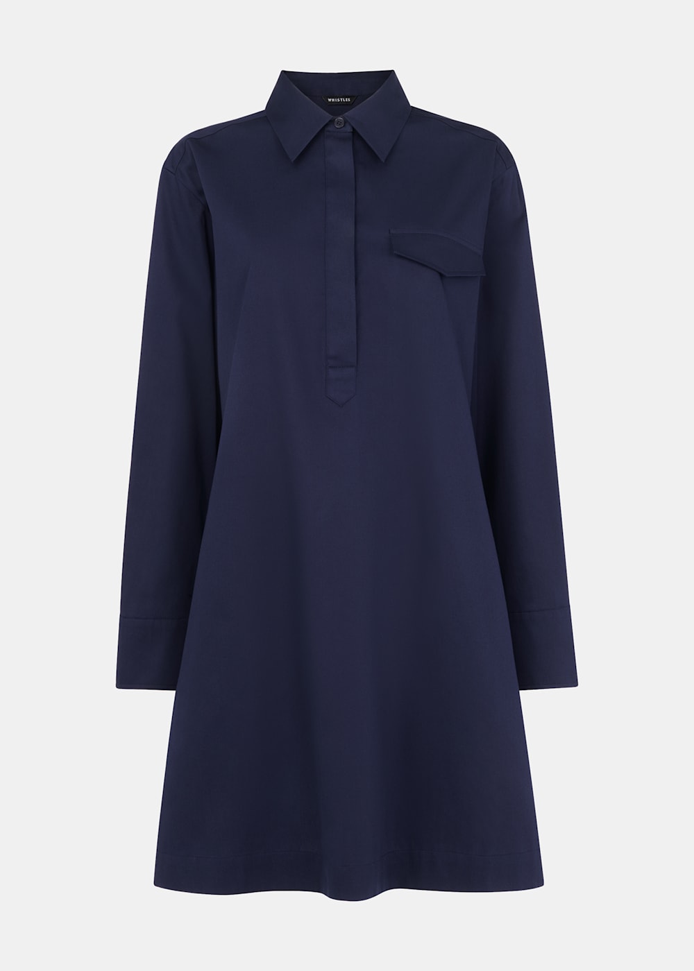 Lara Cotton Poplin Shirt in Navy Lara Cotton Poplin Shirt in Navy