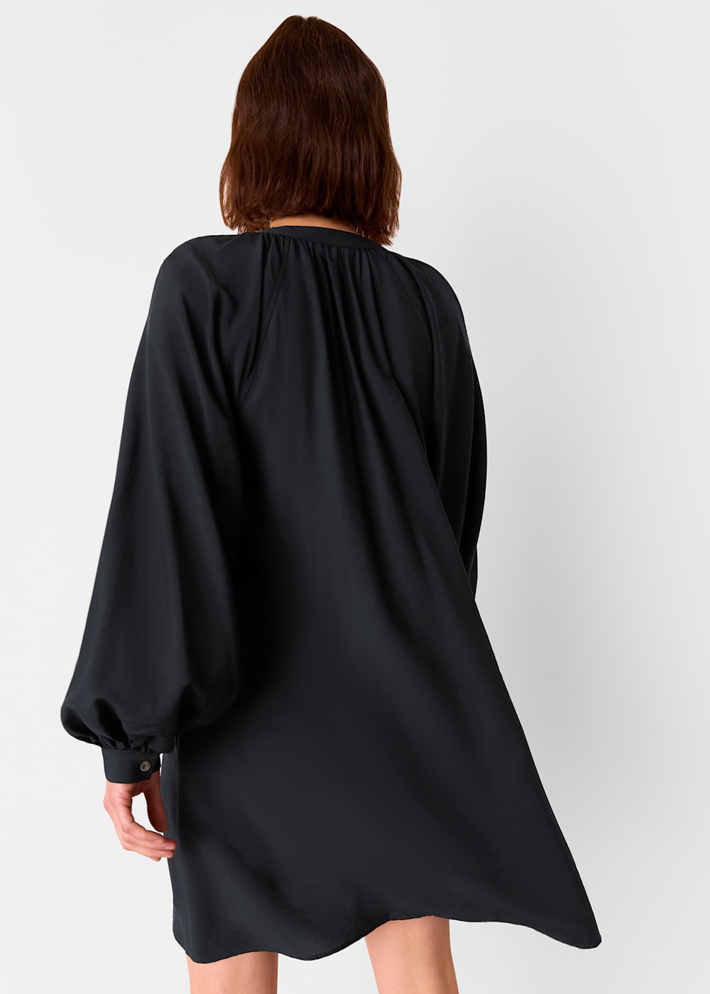 Whistles Black Full Volume Gathered Dress Whistles Black Full Volume Gathered Dress