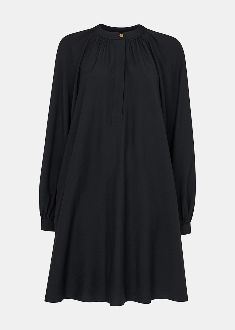 Whistles Black Full Volume Gathered Dress Whistles Black Full Volume Gathered Dress