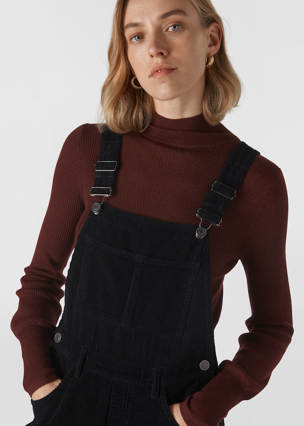 Black Corduroy Dungaree WHISTLES Whistles US