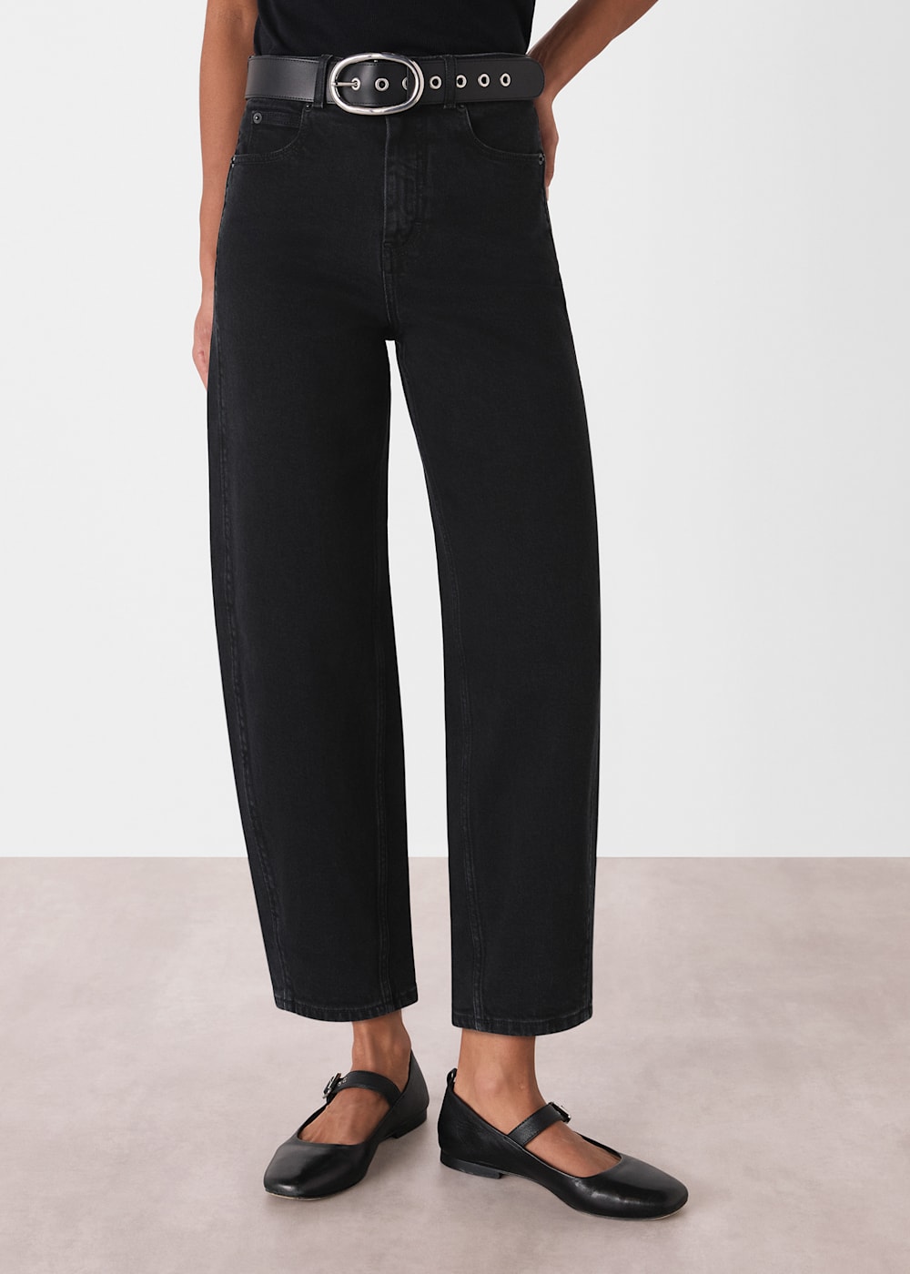 STRETCH BARREL LEG JEAN STRETCH BARREL LEG JEAN