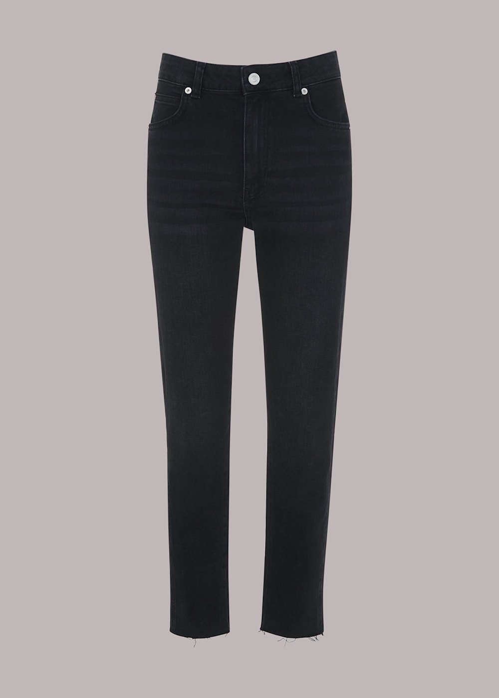 Black high waisted frayed hem jeans deals