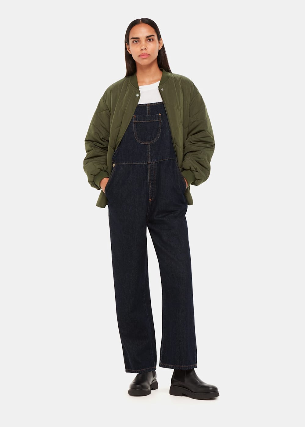 Wide leg denim dungarees uk hotsell