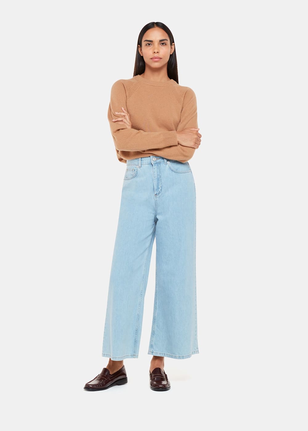 Cropped light wash jeans online