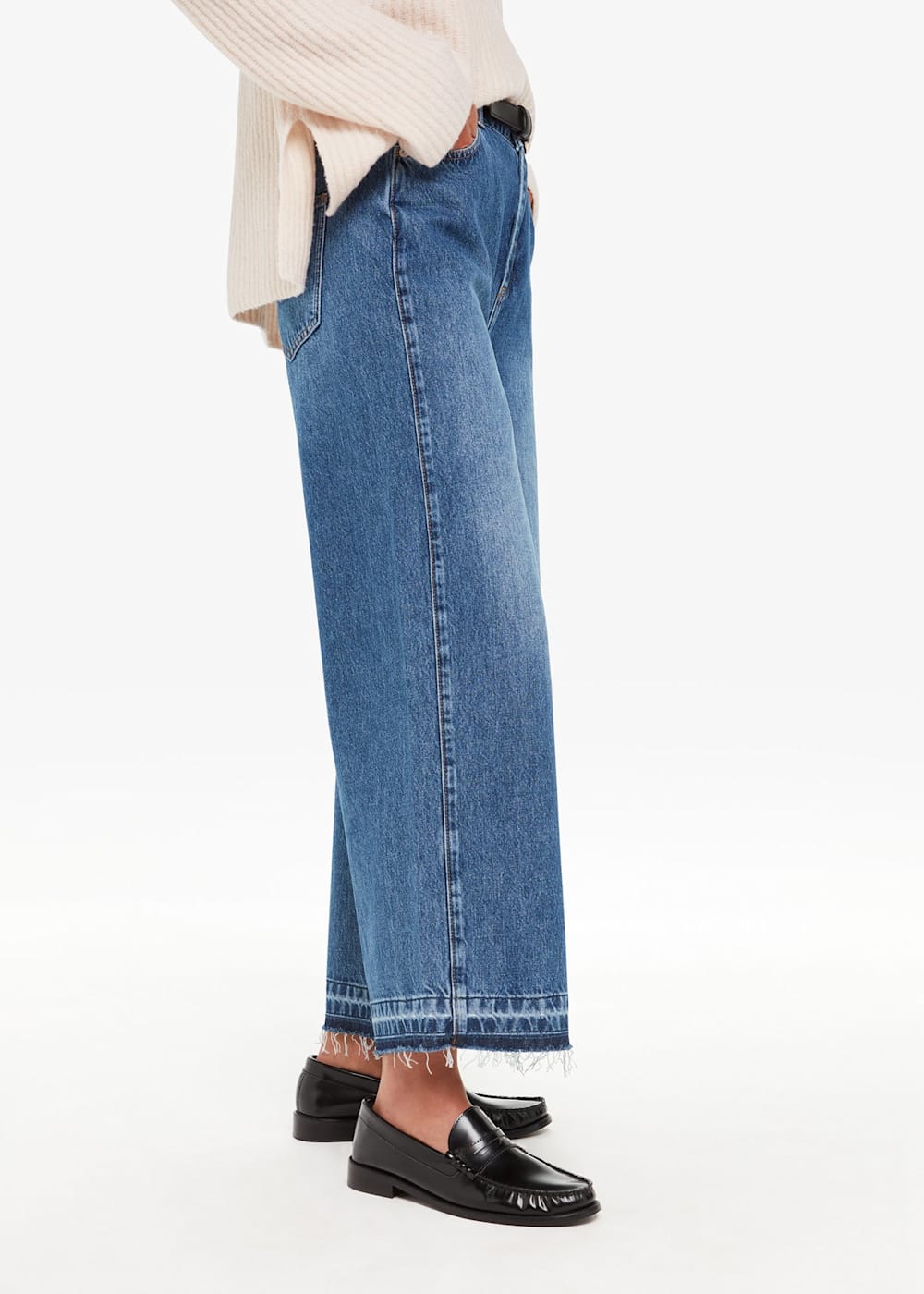 Denim Authentic Raw Hem Jean WHISTLES Whistles US