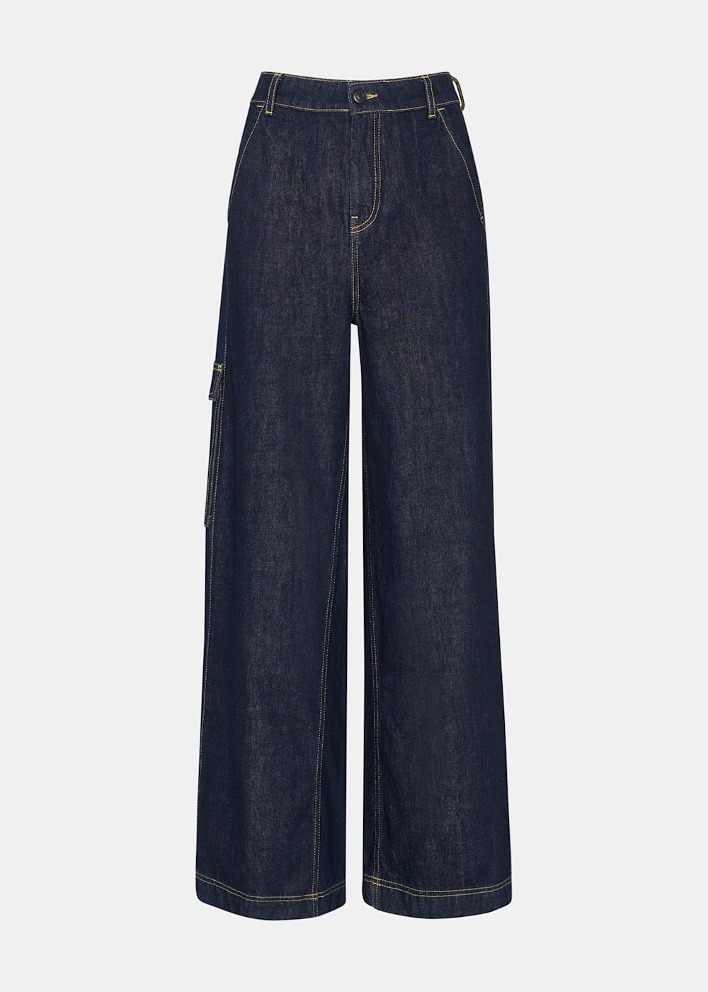 Dark Denim Wide Leg Cargo Jean | WHISTLES | Whistles US |
