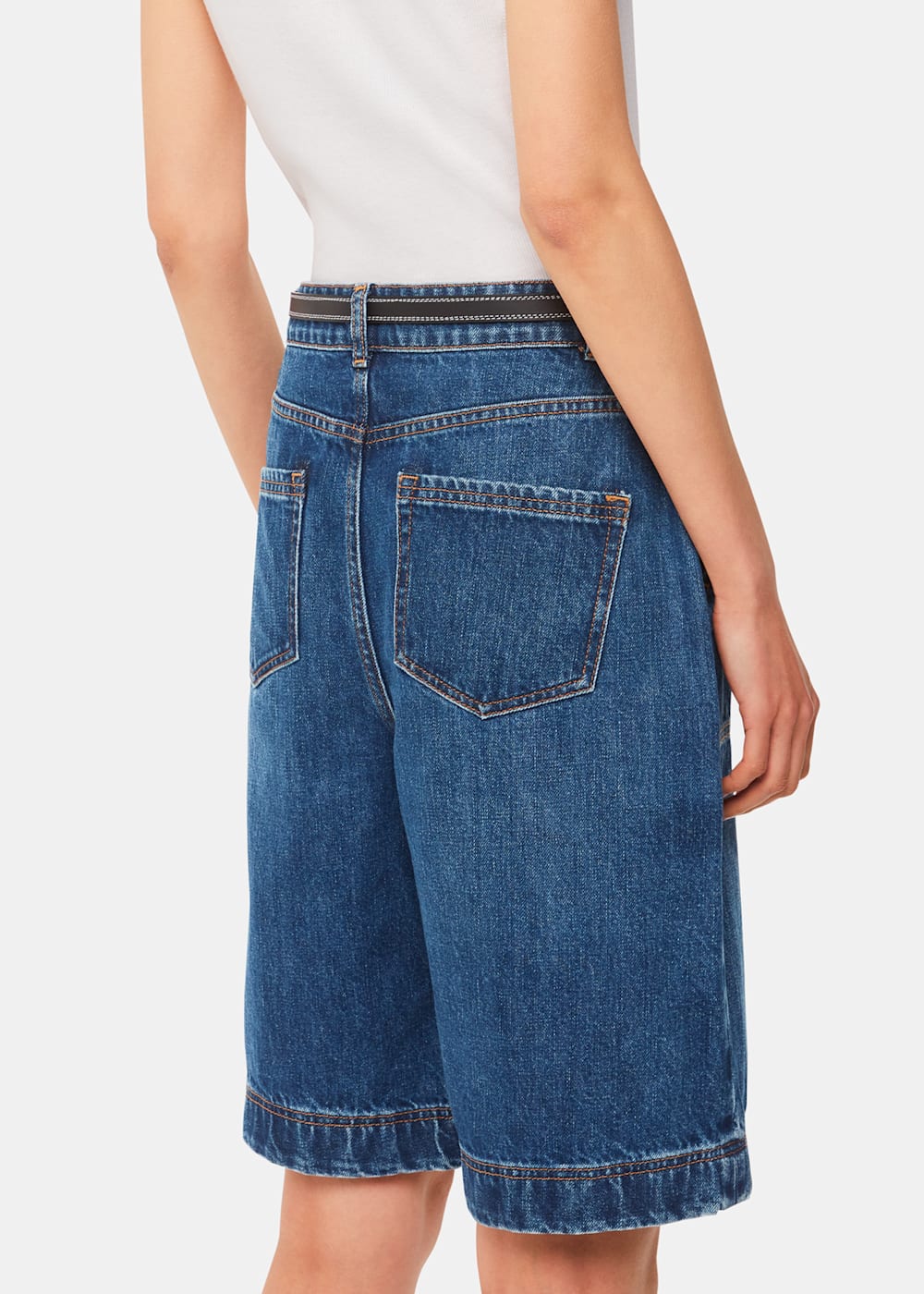 Denim longline shorts hot sale