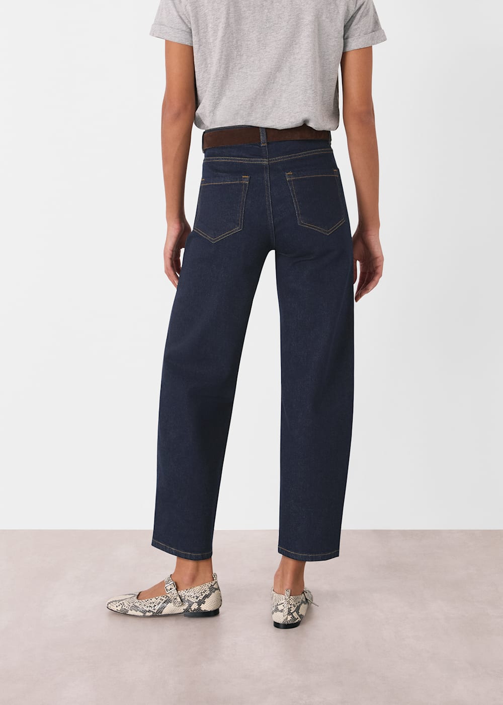 Whistles Stretch Barrel leg Jean Dark Denim Whistles Stretch Barrel leg Jean Dark Denim