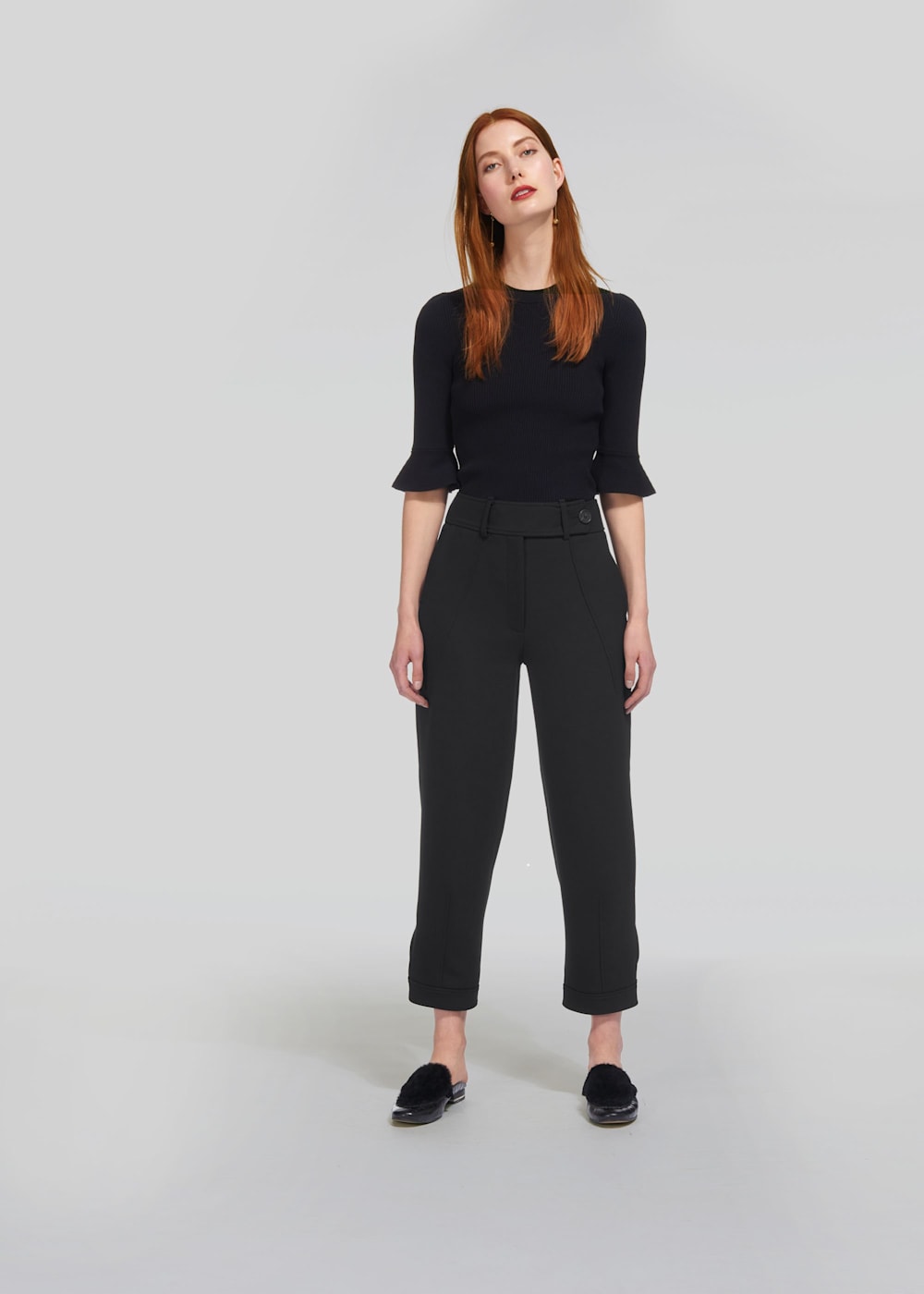在庫処分 激安 WHISTLES | Black Trousers, Leg Tapered Premium | | US Whistles パンツ