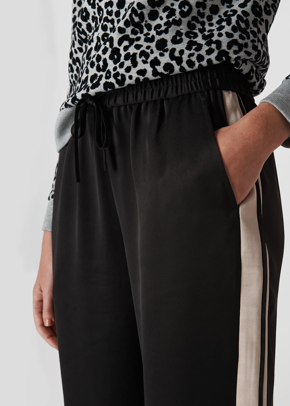 Satin stripe joggers best sale