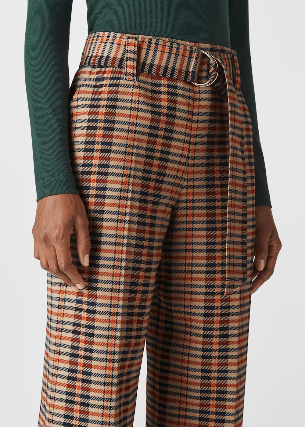 Checkered wide leg trousers best sale