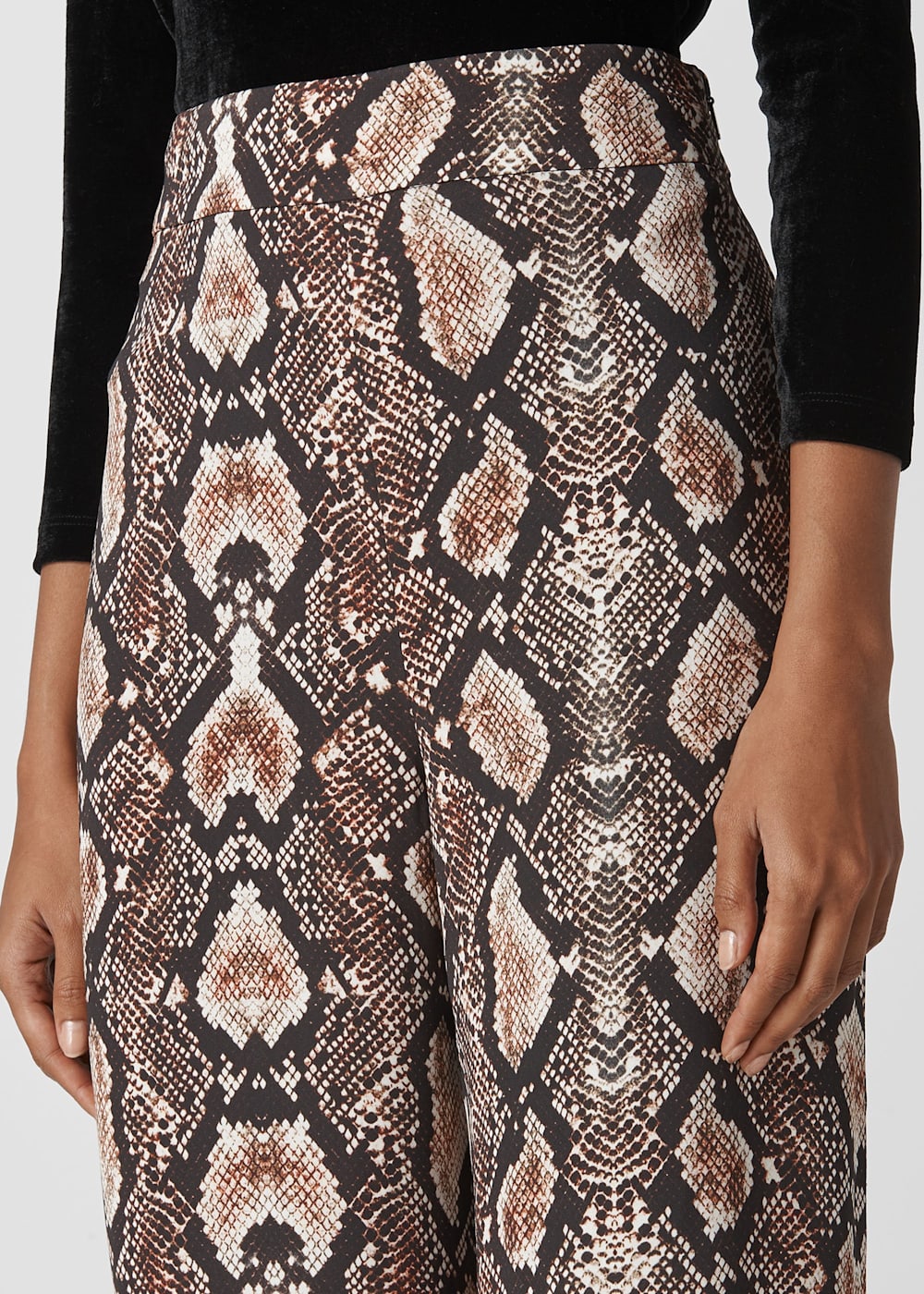 Snake print cropped trousers best sale