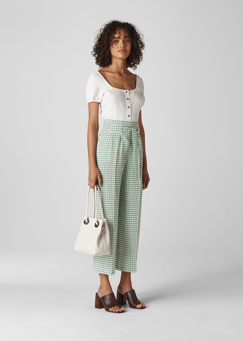 格安SALEスタート！ Green Belted Gingham Pants パンツ