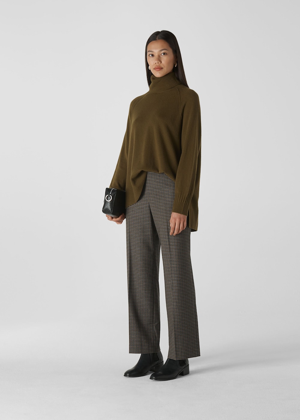 Multicolour Eleni Check Wide Leg Trouser WHISTLES Whistles UK